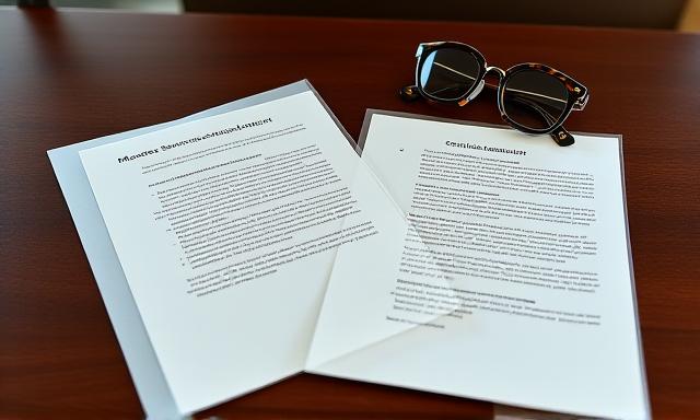 Two legal documents labeled MSA and SLA side by side on a dark wooden desk